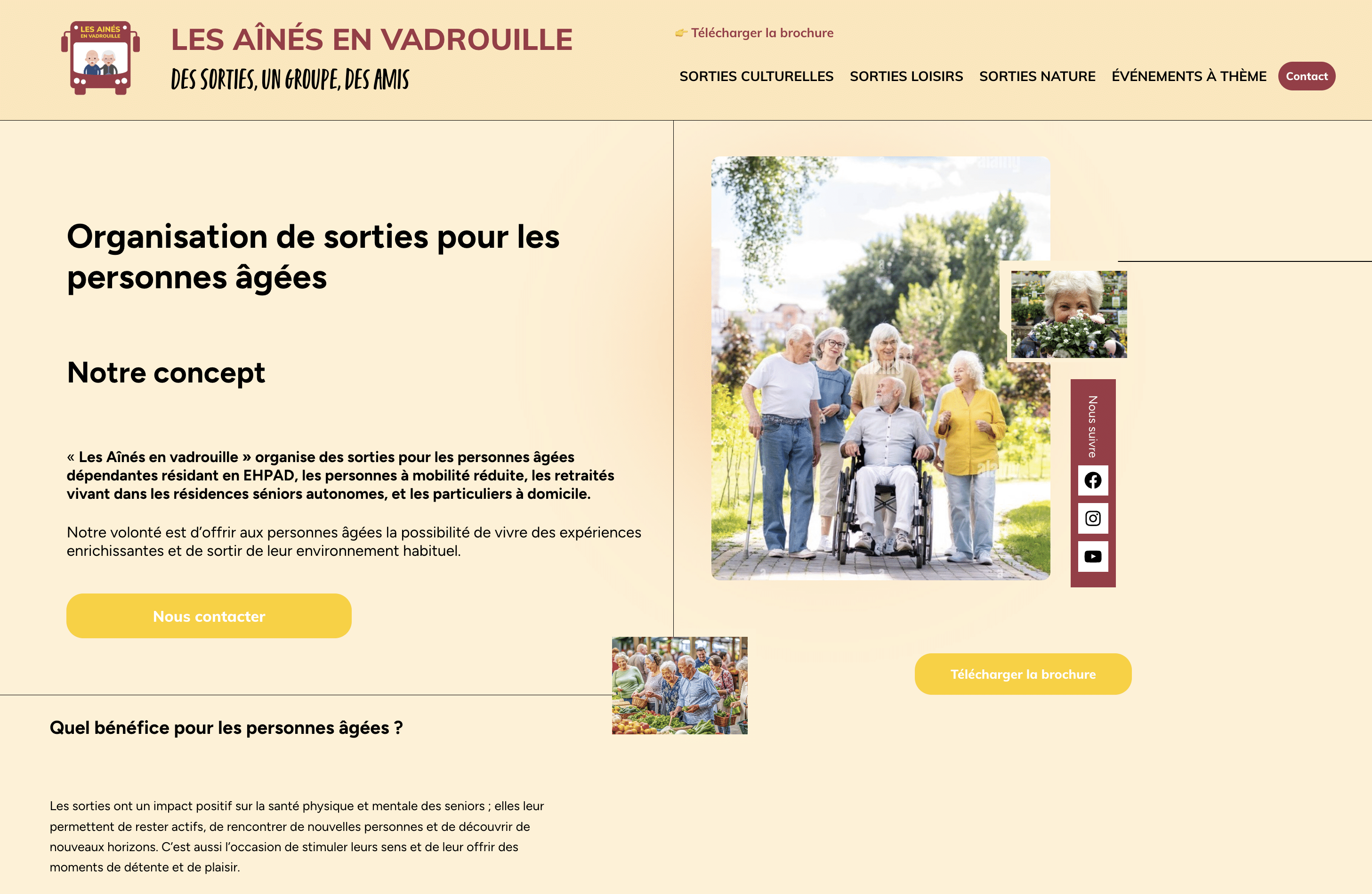 Site vitrine WordPress réalisé en formation individuelle avec Digitalneed. Voir le site Les Aînés en Vadrouille : lesainesenvadrouille.com
