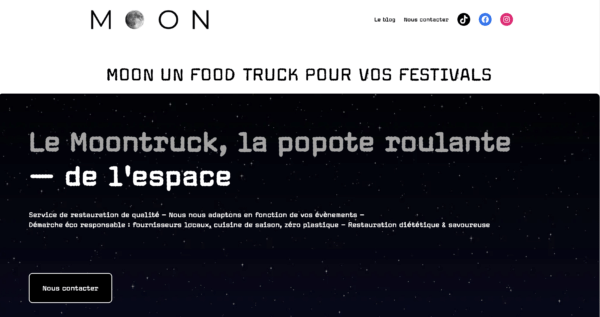 Site WordPress réalisé en formation individuelle avec Digitalneed. Voir le site Le Moontruck : lemoontruck.com